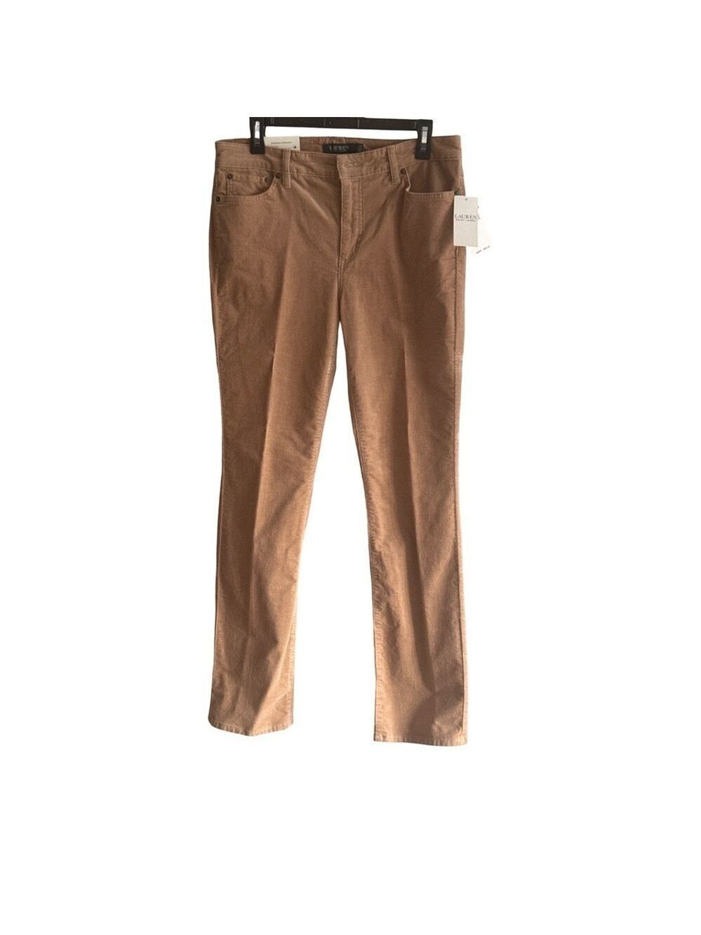 Lauren Ralph Lauren Straight Leg Pants in Camel Brown